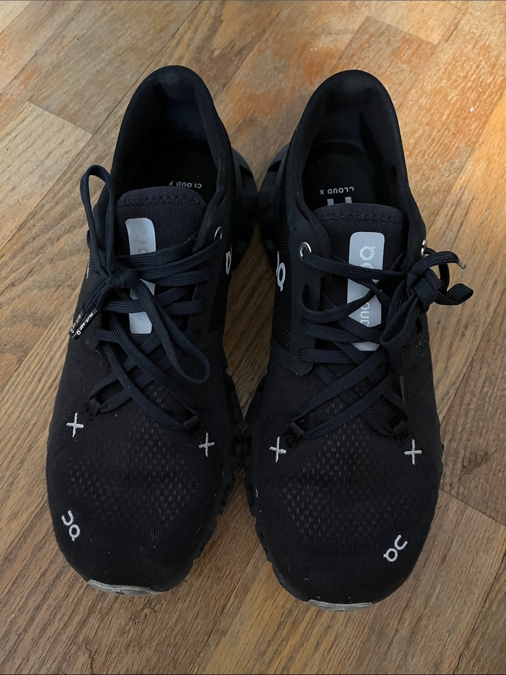 On Running Cloud X Men's Athletic Shoes - Black with White Accents